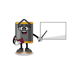 Mascot cartoon of punching bag teacher
