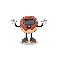 Illustration of donuts with a vr headset