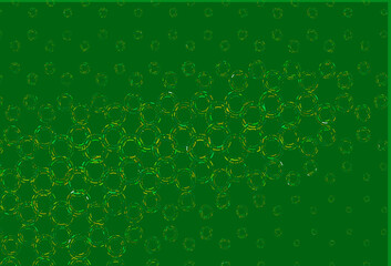 Light green, yellow vector background with bubbles.