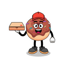 donuts illustration as a pizza deliveryman