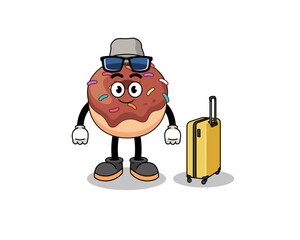 donuts mascot doing vacation