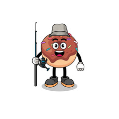 Mascot Illustration of donuts fisherman
