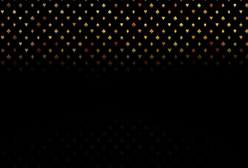 Dark orange vector texture with playing cards.