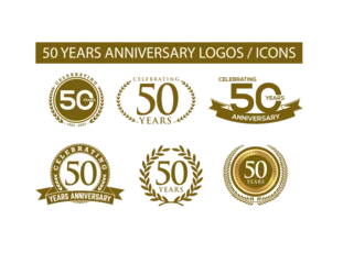 Foto op Canvas 50 Years Anniversary Logos Icons © Mohammed