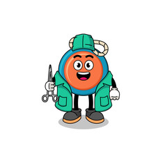 Illustration of yoyo mascot as a surgeon