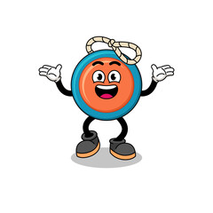 yoyo cartoon searching with happy gesture