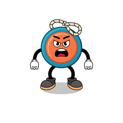 yoyo cartoon illustration with angry expression