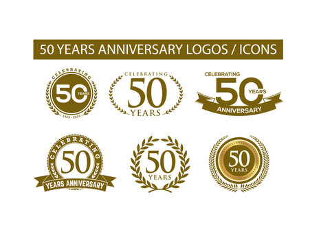 50 Years Anniversary Logos Icons