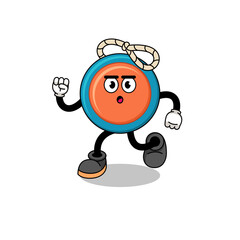 running yoyo mascot illustration