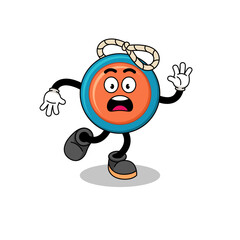 slipping yoyo mascot illustration