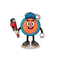 yoyo illustration cartoon as a plumber