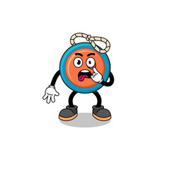 Character Illustration of yoyo with tongue sticking out
