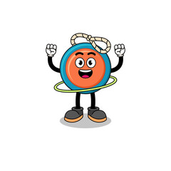 Character Illustration of yoyo playing hula hoop