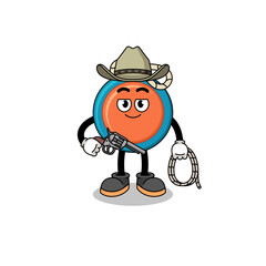 Character mascot of yoyo as a cowboy