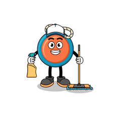 Character mascot of yoyo as a cleaning services