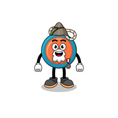 Character cartoon of yoyo as a veteran