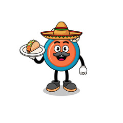 Character cartoon of yoyo as a mexican chef