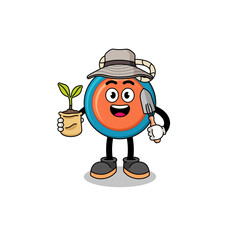 Illustration of yoyo cartoon holding a plant seed