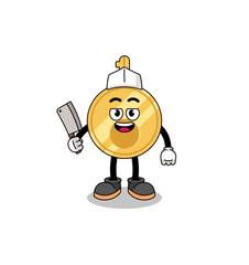 Mascot of key as a butcher