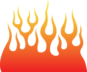 Fire flames isolated on white background. Tribal tattoo design.