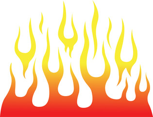 Fire flames isolated on white background. Tribal tattoo design.