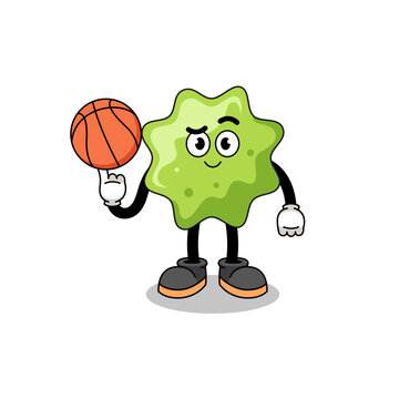 splat illustration as a basketball player