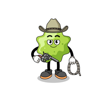 Character mascot of splat as a cowboy