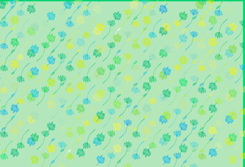 Light Blue, Yellow vector doodle pattern.