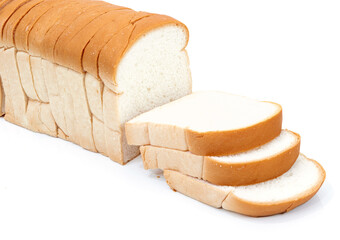 Sliced bread food on a white background