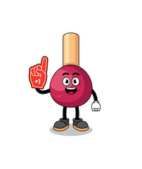 Cartoon mascot of matches number 1 fans