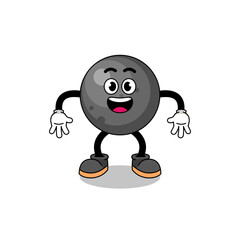cannon ball cartoon with surprised gesture