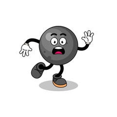 slipping cannon ball mascot illustration
