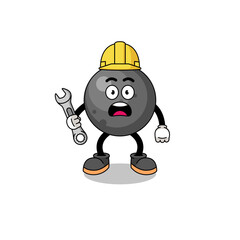 Character Illustration of cannon ball with 404 error