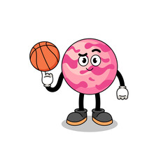 ice cream scoop illustration as a basketball player