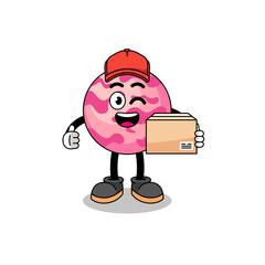ice cream scoop mascot cartoon as an courier