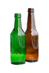 Glass bottle isolated on white background.