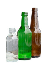 Glass bottle isolated on white background.