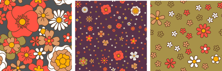 Flower seamless pattern, blooming botany print