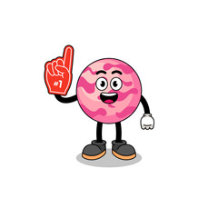 Cartoon mascot of ice cream scoop number 1 fans