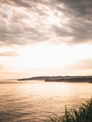 sunset over the river