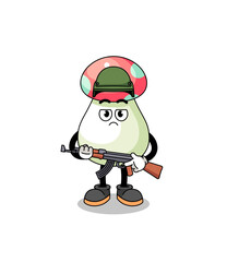 Cartoon of mushroom soldier