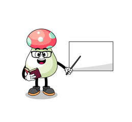 Mascot cartoon of mushroom teacher