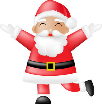 Santa Claus holding banner board. 3D cartoon character