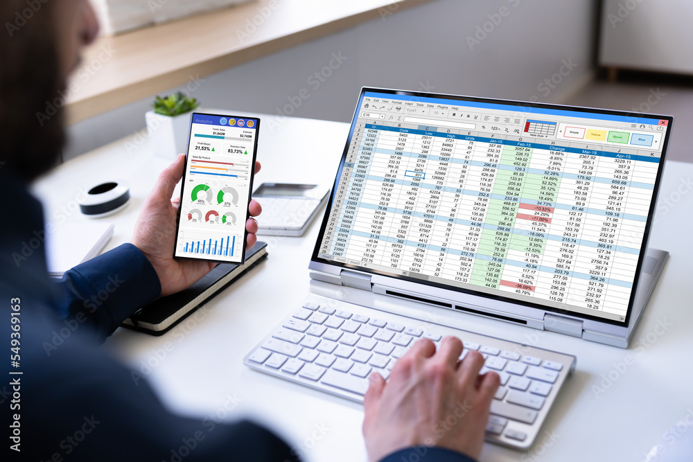 Poster kpi data analyst dashboard. information technology