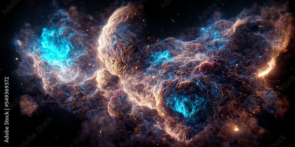 Canvas Prints nebula and galaxies in space 3d