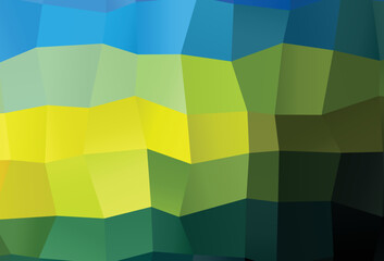 Dark Blue, Yellow vector polygon abstract backdrop.