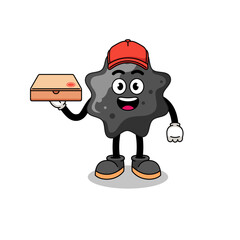 ink illustration as a pizza deliveryman