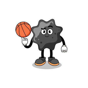 ink illustration as a basketball player