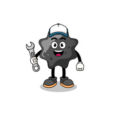 ink illustration cartoon as a mechanic