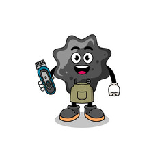 Cartoon Illustration of ink as a barber man